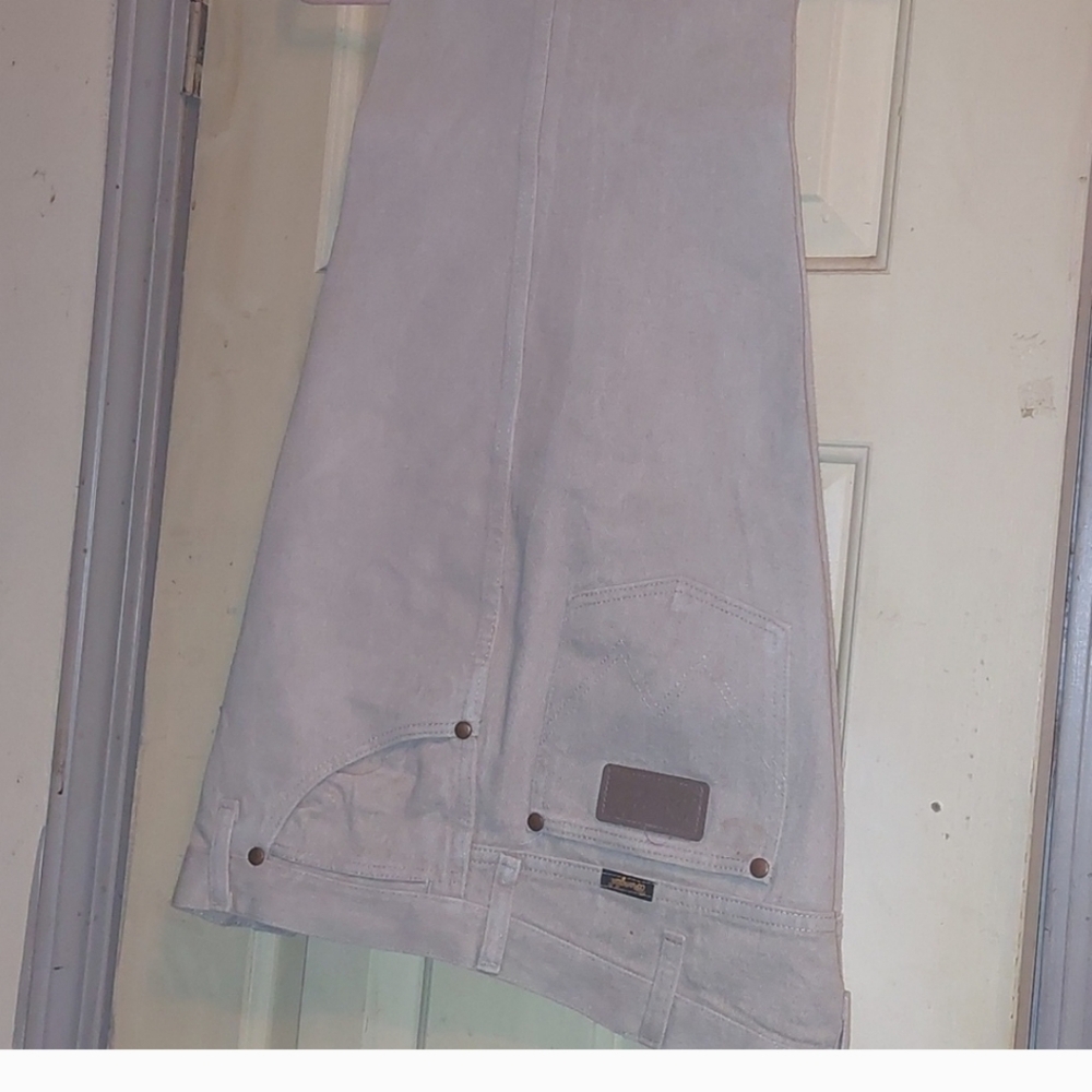 Vintage Wrangler Khaki Pants Men's Size 36X32 Western Mid Rise USA Made